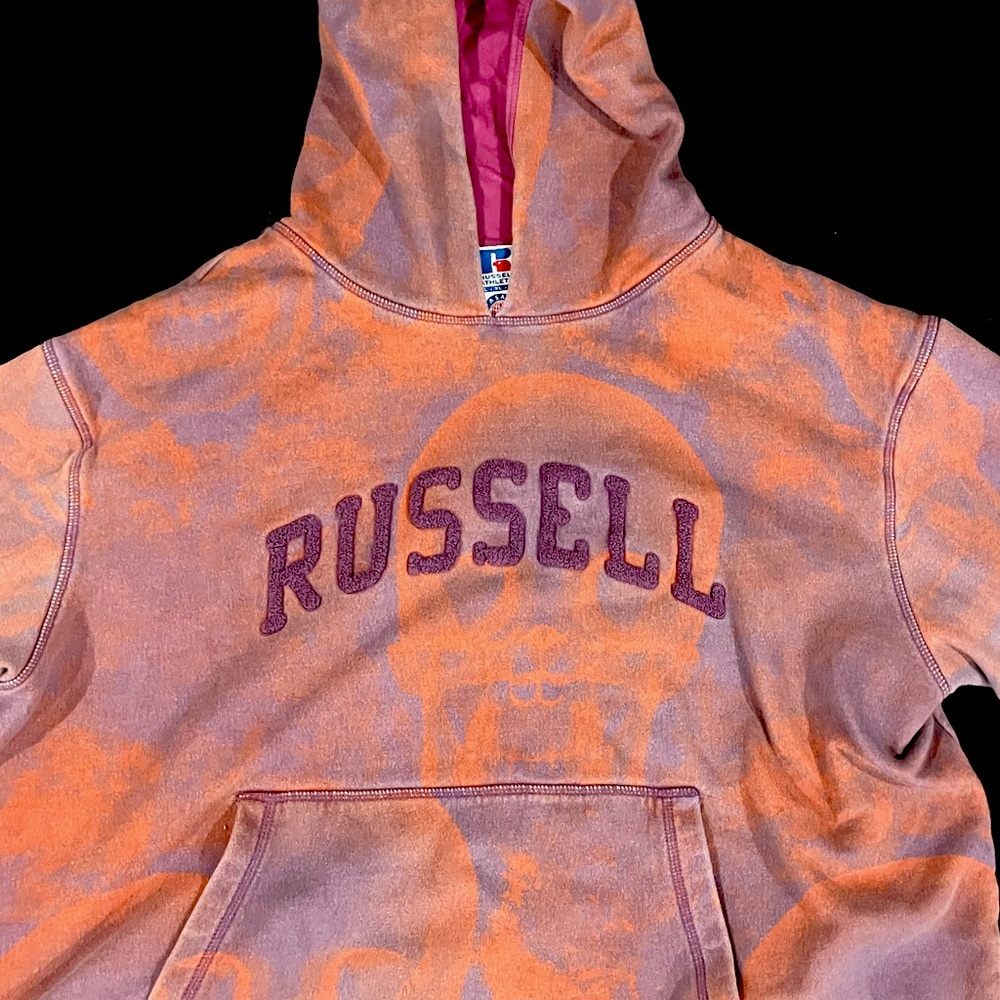 A$AP ROCKY RUSSEL HOODIE with skulls purple & orange